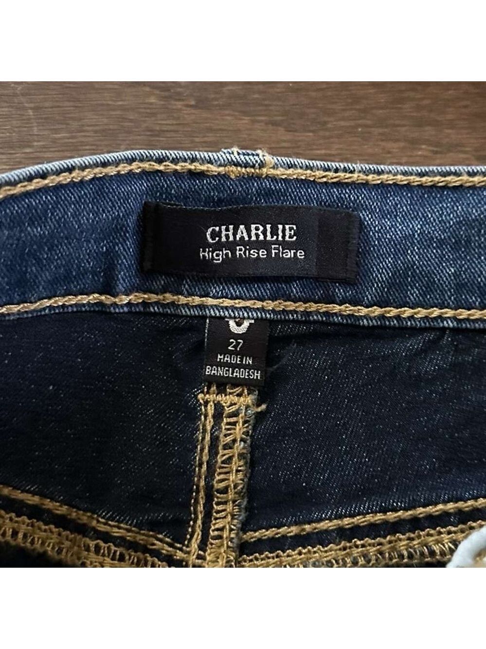 True Religion-Charlie High rise flare jeans, blue- size 27-NWT-retails $159 - Picture 7 of 11